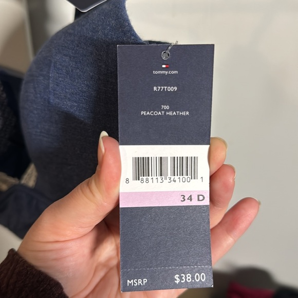 TOMMY HILFIGER NWT Lightly Lined Lounge T-Back Bra - Blue Size 34D - Picture 5 of 5